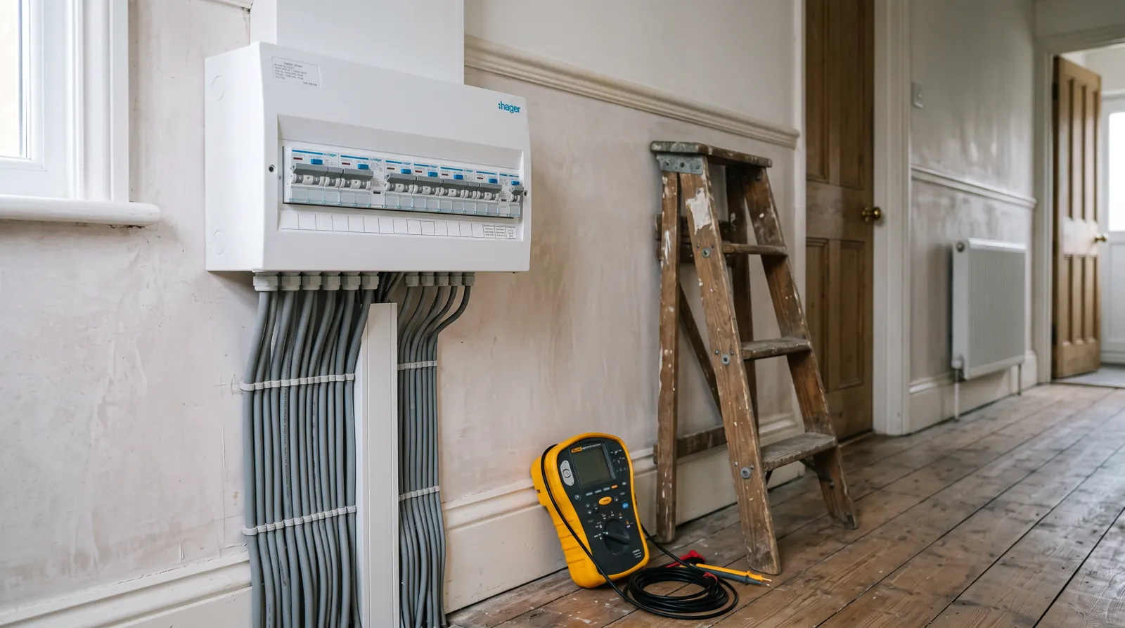 Newly installed consumer unit with RCBO protection in a Kent home